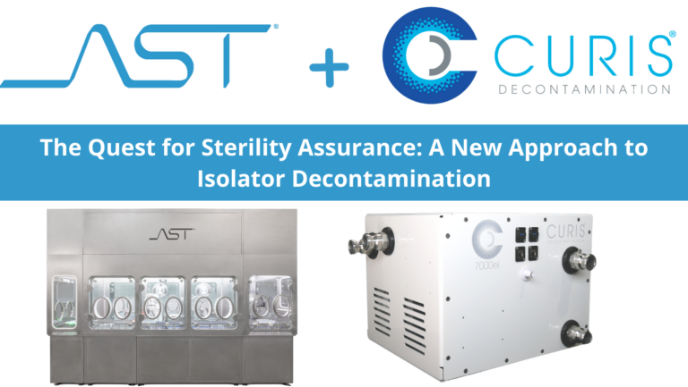 imagery of the AST isolator and CURIS decontamination systems used for aseptic fill finish operations