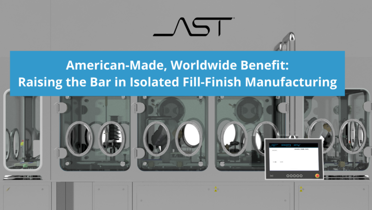 An image showing the AST aseptic processing isolator unit used in aseptic fill-finish manufacturing